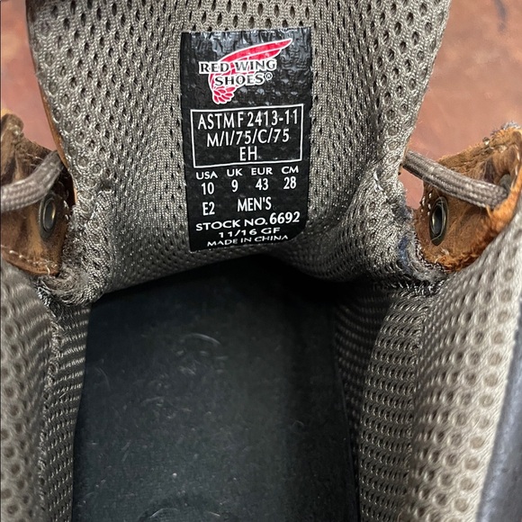 Red Wing 6692 Men’s Brown Leather Work Boots 10 W Composite Toe EH Slip Resist - Picture 4 of 10